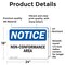 Signmission Non-Conformance Area, 24 in W x Rectangle, Vinyl Decal OS-2PACK-NS-D-1824-L-15057 - alternate 6